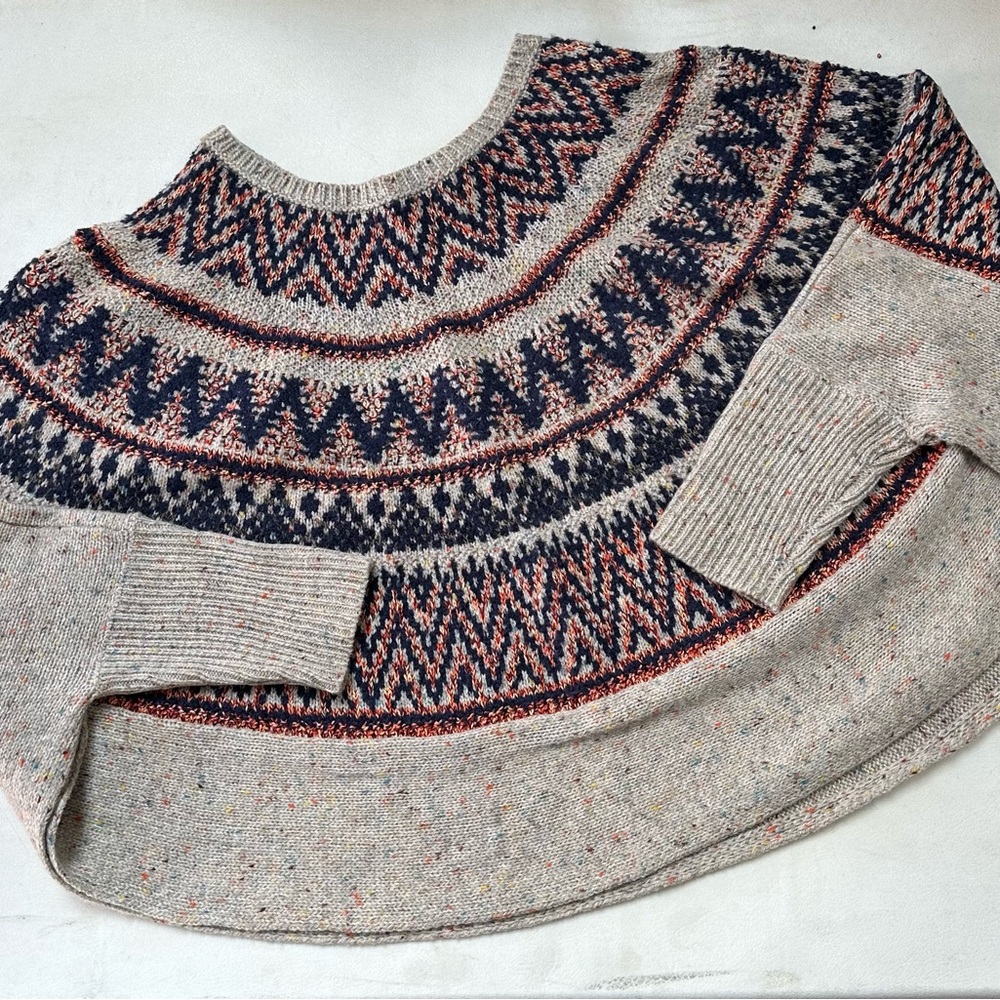 Fair Isle Print Knit Sweater